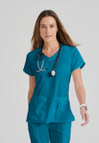GREYS ANATOMY - F 4PKT  Classic   Cora Top  Natural Stretch
