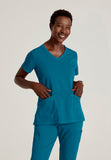 GREYS ANATOMY STRETCH - F 3PKT  Relaxed Serena Top  Spandex