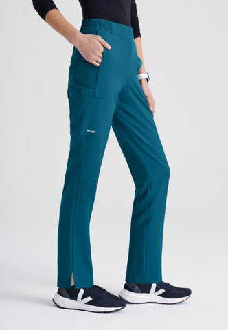 GREYS ANATOMY EVOLVE - F 6PKT  Classic Mid Tapered Cosmo Pant  360 Stretch