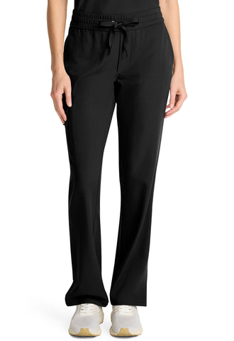 Mid Rise Drawstring Straight Leg